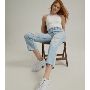 Wrangler Women's Rodeo High Rise Straight Leg Crop Jean in Light Indigo Size 14